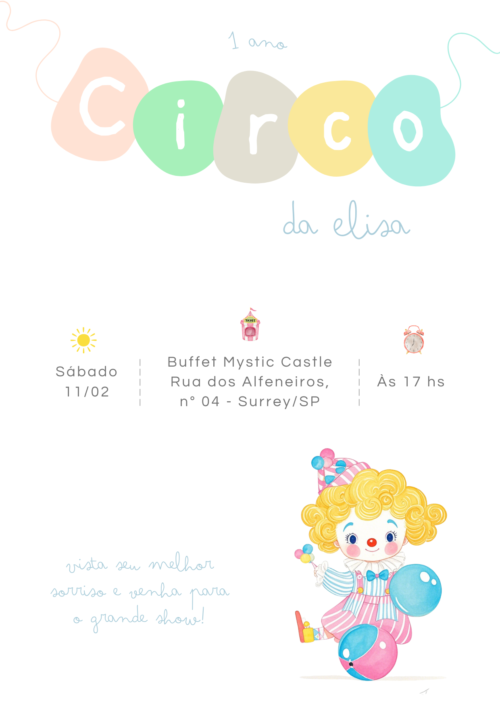 Convite Digital Circo