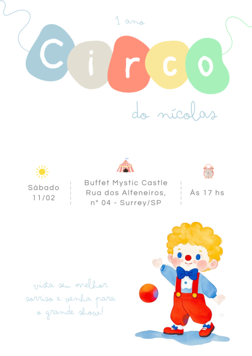 Convite Digital Circo