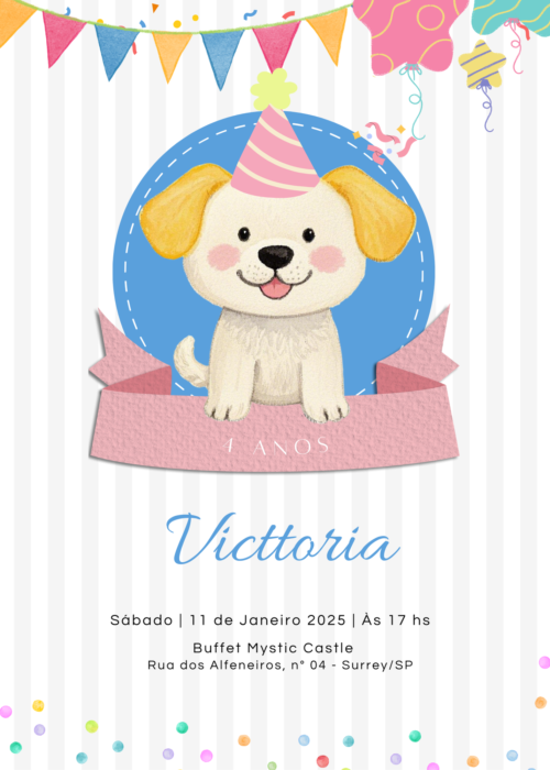 Convite Digital Cachorrinho