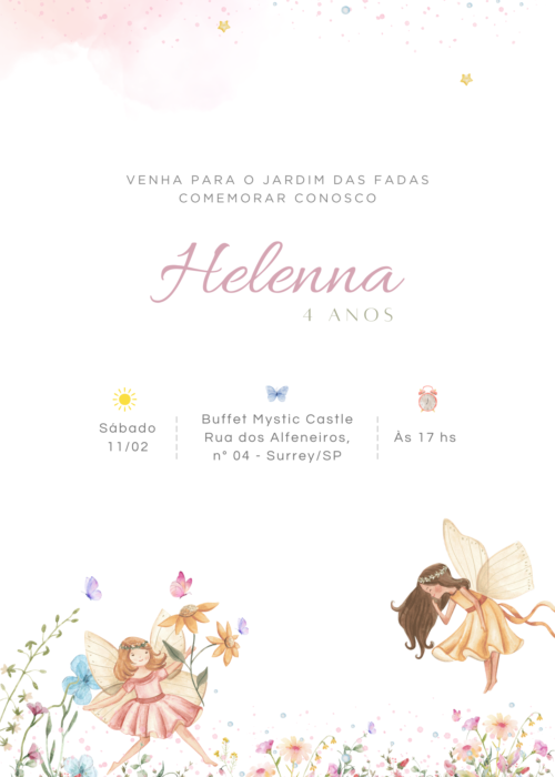 Convite Digital Jardim das Fadas
