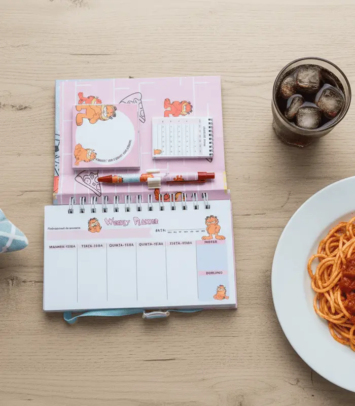 Planner Personalizado Garfield com Caneta – Diário Completo | Regina Inspira - Imagem 3
