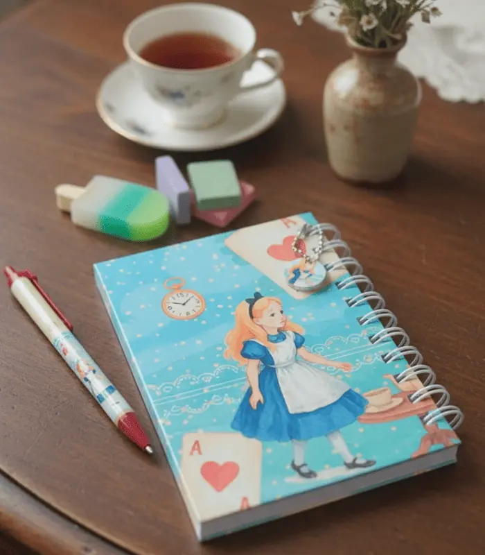 Caderno e Bloco "Alice no País das Maravilhas - Imagem 1