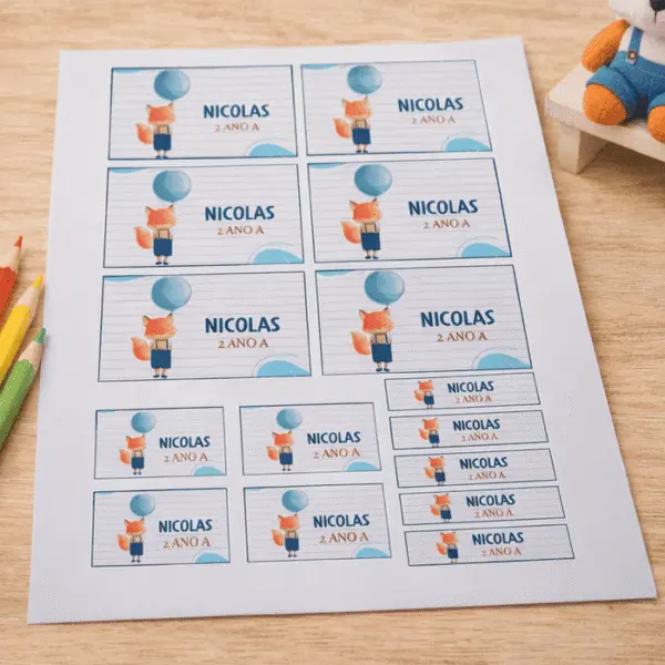Etiquetas Personalizadas Escolares
