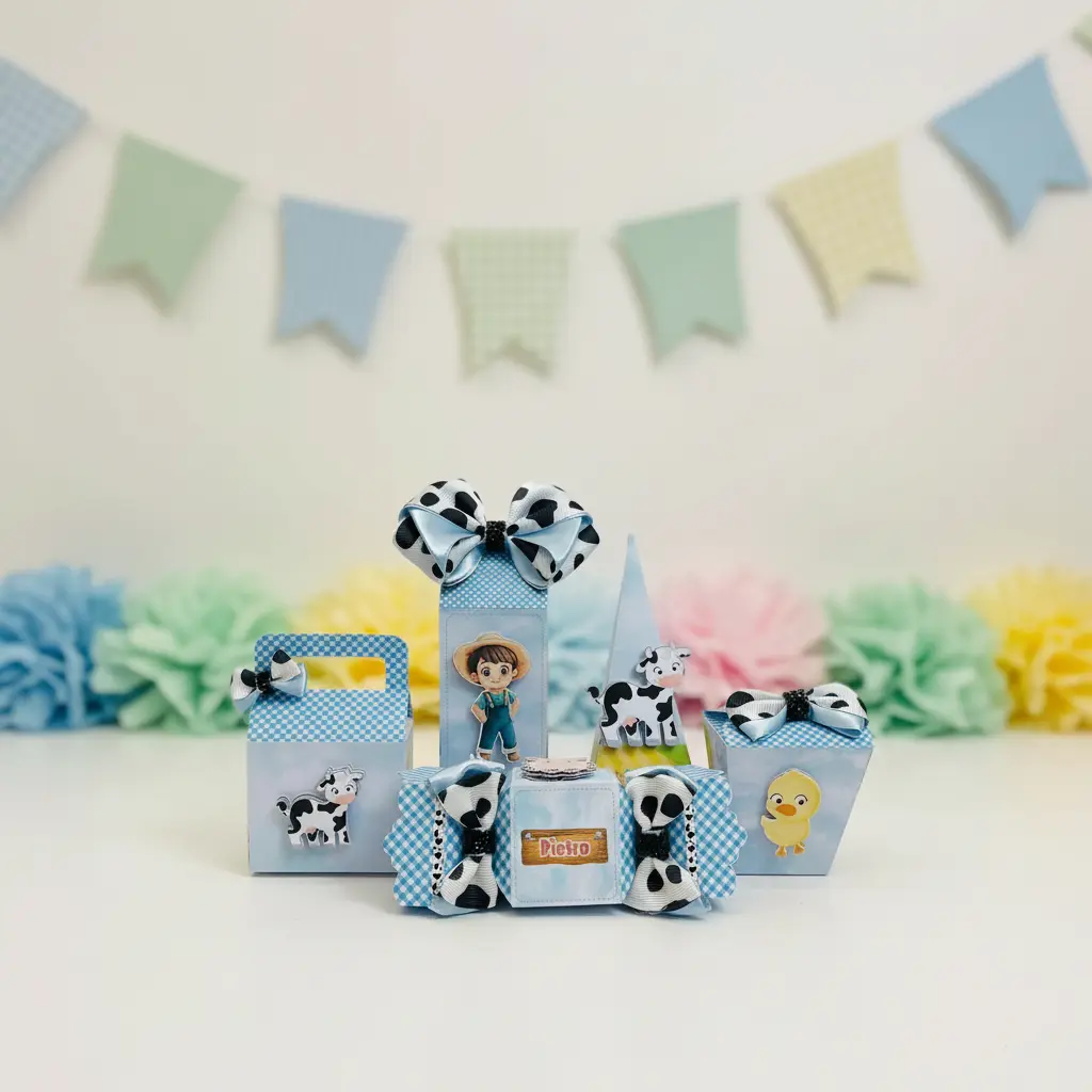 Kit de Festa Afetiva Personalizada Tema Fazendinha Menino