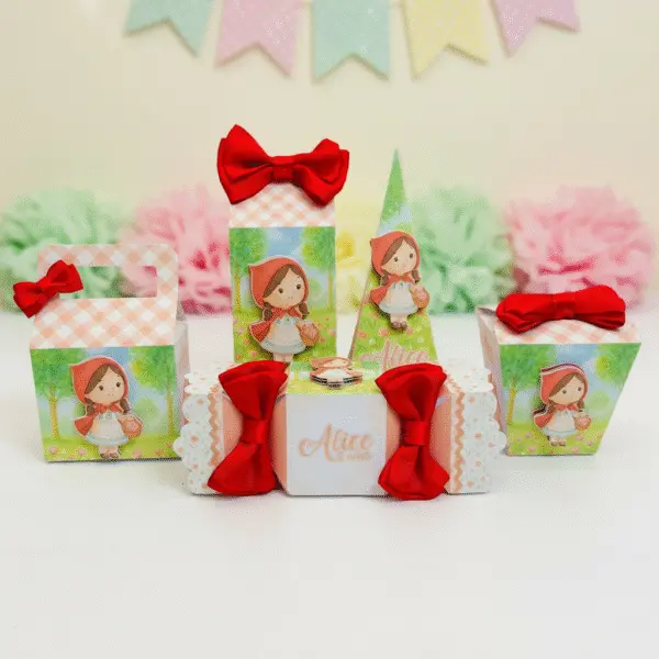 Kit de Festa Caixas Personalizadas Tema Chapeuzinho Vermelho