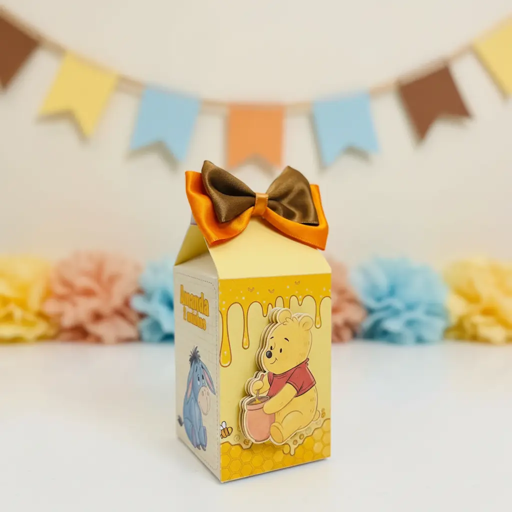 Kit de Festa Caixas Personalizadas Tema Ursinho Pooh - Imagem 3