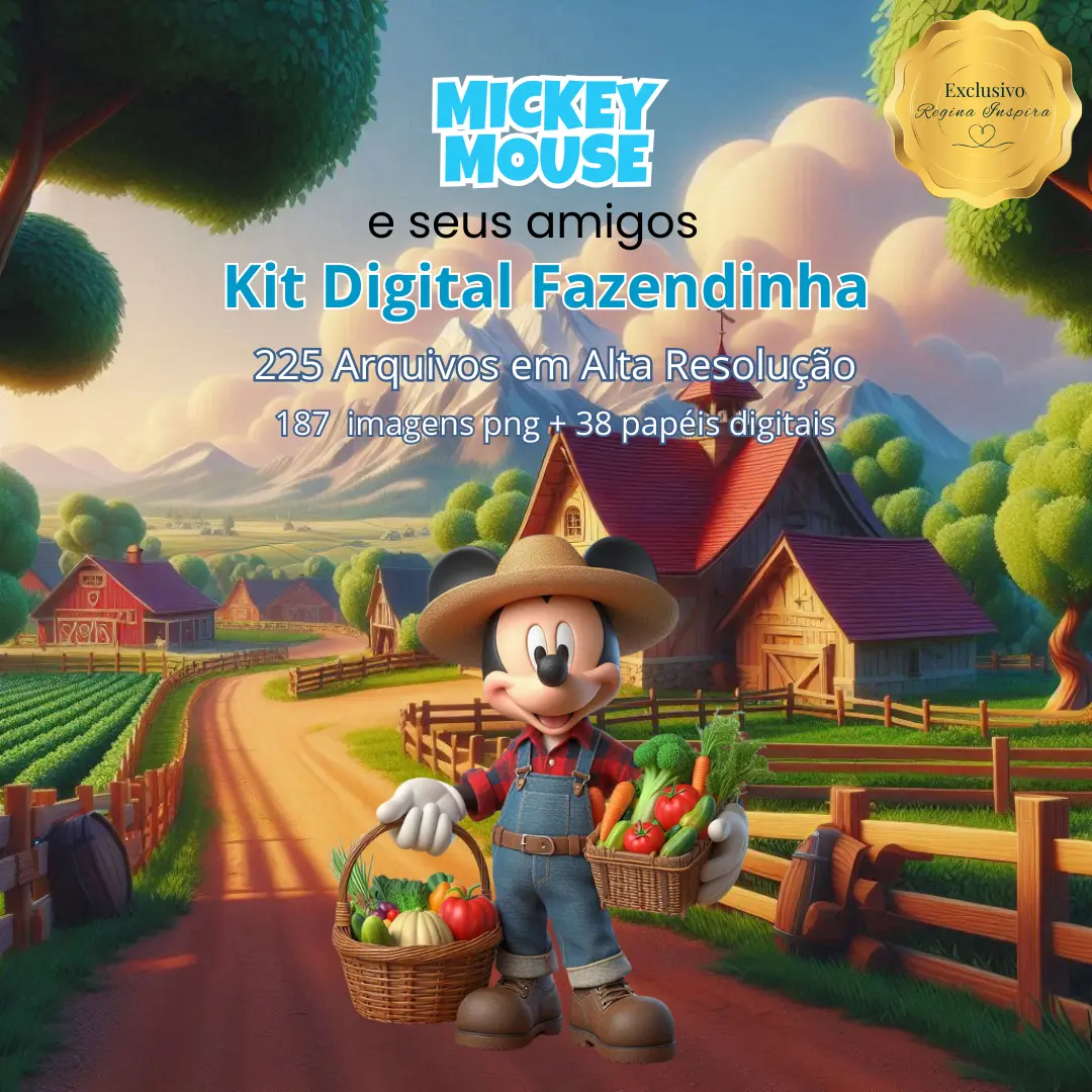 Kit Digital Mickey Fazendeiro